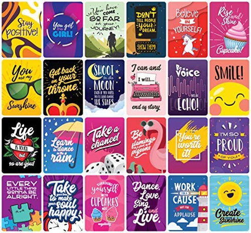 Affirmation Cards For Women Encouragement Cards 48 | Inspirational Gifts For Women and Men | Happy Motivational Inspirational Messages | Bloom Into Joy With Mini Quote Note Cards Just Because I Love You | Fun Notes Size 2" x 3"