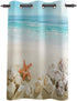 WARM TOUR Window Curtain Panel Coastal Beach Clear Water Printing Decor Durable Drapes for Bedroom Kitchen Living Room Seashell Starfish