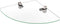 WALI Corner Floating Wall Mounted Shelf with Transparent Strengthened Tempered Glasses Wall Decor Display Storage Shelf for Bedroom, Living Room, Kitchen, Office (CS001S), 1 Shelf, Silver