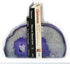 JIC Gem Dyed Purple Natural Agate Bookends Polished 3 to 4 Lbs for Office and Home Decoration 1 Pair with Rubber Bumpers