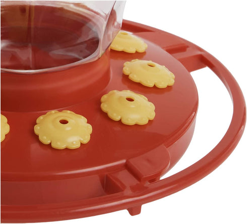 First Nature 993091-546 16 oz. Hummingbird Flower Feeder , Red