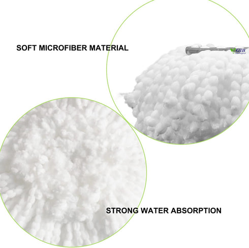 GIB cleaningtool 6 Packs Replacement Mop Head Microfiber Spin Mop Refill for EasyWring Mop Easy Cleaning Mop Head Replacement