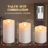 Flameless Candles Waterproof Outdoor LED Candles Battery Operated Candles with Remote Timers & 3D led Flame, Flameless Candles for Decorations (Set of 3)