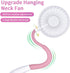 Hanging Neck Fan,Personal Wearable Neckband Sport Fan - 3 Speed 7 Color Light 2000mAh USB Rechargeable Battery, for Camping Traveling Office (Pink)