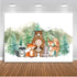 Avezano Woodland Animals Backdrop Tree Mountain Safari Birthday Background Woodland Jungle Baby Shower Party Decoration Banner (7x5ft)