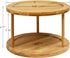 Lazy Susan Turntable Spice Rack - 10 Inch 2-Tier Bamboo Kitchen Countertop Cabinet Rotating Condiments Organizer