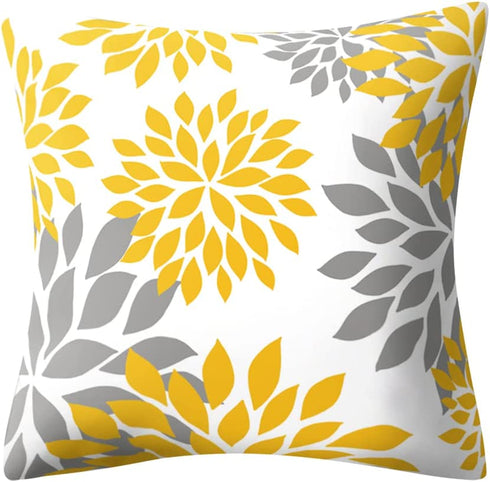 Drmstow Yellow Pillow Covers 18x18 Set of 4 Modern Decorative Geometric Outdoor Sofa Throw Pillow Cushion Covers Case for Couch Living Room Bedroom Patio Furniture Indoors Home Decor