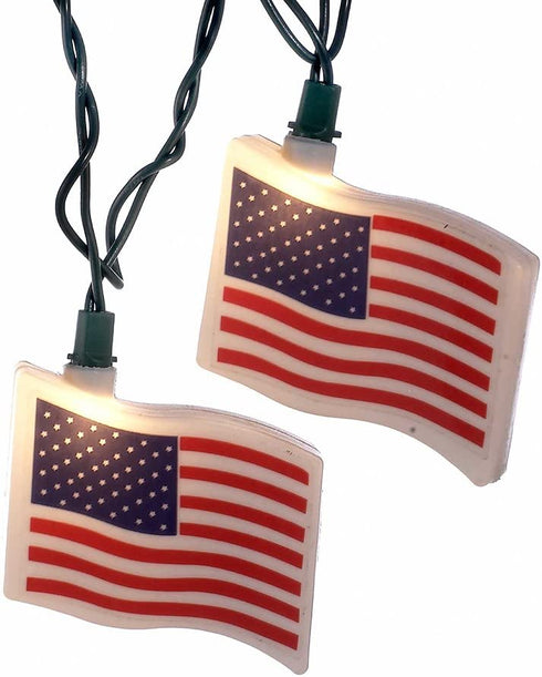 Kurt Adler UL 10-Light USA Flag Light Set