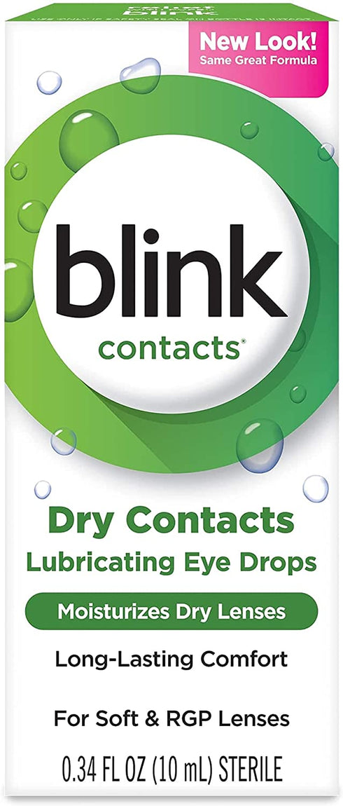 Blink Contacts Lubricating Eye Drops, .34 oz. (2 Count)