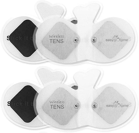 Easy@Home Tens Unit Wireless Electrode Pads Self Stick Carbon Pads, 4 Pack 6.5" x 3" Reusable - Non Irritating Design Pulse Massagers Replacement, 2 Pads per Pack, ETP015