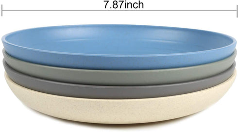 shopwithgreen Lightweight Wheat Straw Plates - 4 Pack 7.8' Unbreakable Dinner Plates, Dishwasher & Microwave Safe, BPA free, for Kids,Children,Toddler & Adult
