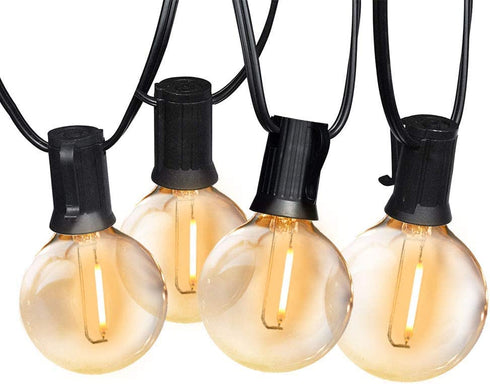 Svater Outdoor String Lights 36FT,2Pack of 18FT with 10 Hanging Socket,10pcs G40 LED Glass Bulbs,Dimmable 1W 2700K Warm White,IP45 Waterproof Indoor/Outdoor Patio Lights