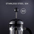 EAXCK 12oz French Press Coffee Maker, 304 Stainless Steel Coffee Press 4 Level Filtration System, Heat Resistant Thickened Borosilicate Glass, Durable Easy Clean,100% BPA Free, Suitable for Single Use