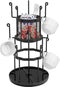 360 Rotating Coffee Mug Holder, Auledio 3 Tier Mug Tree Stand for Counter, Metal Tea Cup Rack Holder Tabletop Mug Display Rack, Holds 15 Mugs, Black