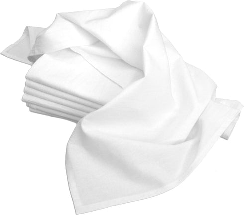 Aunt Martha's 28-Inch by 28-Inch Flour Sack Dish Towels, Premium 130 Thread Count, White, Set of 7