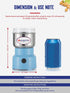Moongiantgo Mini Spice Coffee Grinder Electric 10s Fast Grinding Multifunction Smash Machine Dry Grain Mill Grinder for Spices Seeds Rice Beans Seasonings (Blue, 110V)
