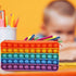 BINGLALA Pop Simple Sensory Pencil Box Push Pop Pencil Case Fidget Toy Bubble Stationery Storage Bag Decompression Toy for Kids Office Stationery Organizer