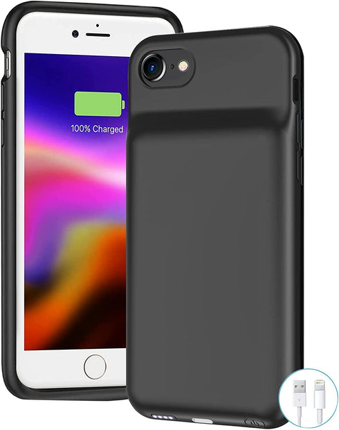 Battery Case for iPhone 8/7/6s/6/SE 2020(2nd Generation),6500mAh Portable Charger Case Rechargeable Battery Pack Charging Case Compatible with iPhone SE 2020(2nd Generation)/8/7/6s/6 (4.7 inch)-Black