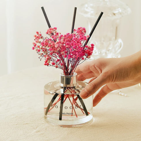 COCODOR Preserved Real Flower Reed Diffuser / Coco Peach / 6.7oz(200ml) / 1 Pack / Reed Diffuser Set, Oil Diffuser & Reed Diffuser Sticks, Home Decor & Office Decor, Fragrance and Gifts