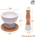 Porcelain Mortar and Pestle Pill Crusher,Spice Grinder,Herb Bowl,Pesto Powder Gift Ideal with Anti-Slip Base and Grip Molcajete for Seasoning,Paste and Guacamole.