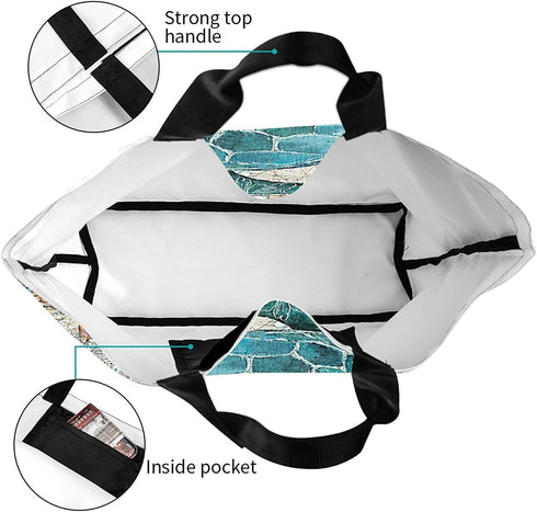 Canvas Tote Bag Large Women Reusable Beach Bags Shoulder Bag Handbag Waterproof for Travel Grocery Shopping