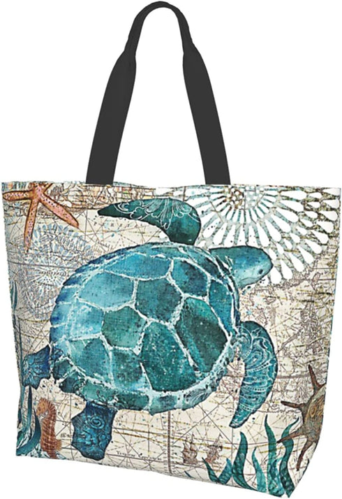 Canvas Tote Bag Large Women Reusable Beach Bags Shoulder Bag Handbag Waterproof for Travel Grocery Shopping