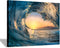 Hardy Gallery Ocean Wave Picture Wall Art: Tropical Seascape Sunset Canvas Prints for Office (16'' x 12'' x 1 Panel)