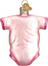 Old World Christmas Collection Glass Blown Ornaments for Christmas Tree, Pink Baby Onesie 32338