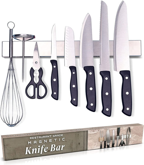 ??Island Genius 16 Inch Stainless Steel Magnetic Knife Holder Bar Strip for Wall - Kitchen Knife, Utensil and Tool Storage Organizer Magnet