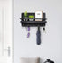 Key Holder and Mail Shelf Wall Mounted, Decorative Wall Mail Organizer with Shelf, Wood Hanging Mail Sorter Shelf with 5 Key Hooks, 100% Pine Wood Letter, Bill and Newspaper Storage Shelf (Black)