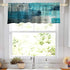 CNNLUG Turquoise Blue Grey Abstract Kitchen Window Treatment Valances,Semi-Decorative Curtains,Used for Bathroom,Living Room and Dining Room Theme Decoration,Curtain 52X18 Inches 2 Pack