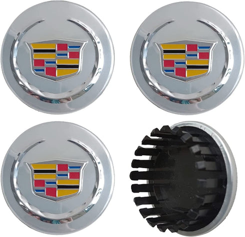 Shenwinfy 2 5/8" Wheel Center Hub Caps for Cadillac, 66mm Chrome Center Cap Emblem for ATS CTS DTS SRX XTS XLR Wheels 9597375 4PCS (Silver)