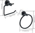 Cavoli Bathroom Accessories Set 2-Piece Aluminum Towel Ring, Toilet Paper Holder, Rustproof Wall Mounted Matte Black Finish