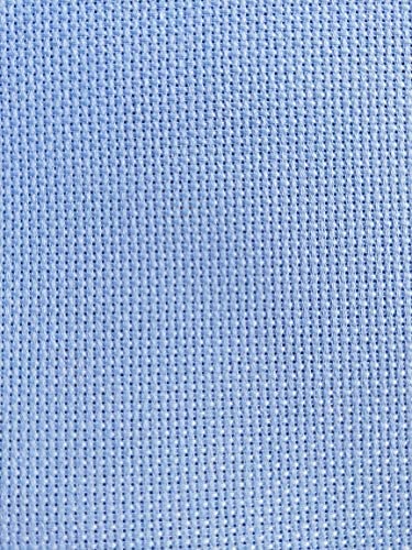 19" x 28" 14CT Counted Cotton Aida Cloth Cross Stitch Fabric (Light Blue)