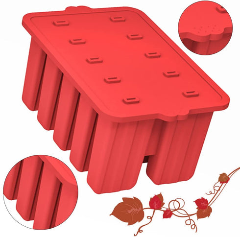 Silicone Popsicle Molds,BPA Free Popcylce Molds,Food Grade Reusable Popsicle Mold for Kids, Homemade Popsicles Molds,Ice Cream Mold,Ice Pop Molds Maker with Popsicle Sticks,Popsicle Bag,Funnel (Red)