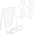 TRIMOU Clear Acrylic Book Stand with Ledge Clear Acrylic Book Display Easel, Display Stand for Displaying Books Pictures Albums Comic Books CDs Artworks Tablets or Other Items (Large)