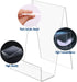 TRIMOU Clear Acrylic Book Stand with Ledge Clear Acrylic Book Display Easel, Display Stand for Displaying Books Pictures Albums Comic Books CDs Artworks Tablets or Other Items (Large)