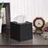 DW‹LLZA HOM‹ Tissue Box Cover Square - Facial Cube Tissue Box Holder Case Dispenser for Bathroom Vanity Countertop, Bedroom Dresser, Office Desk or Night Stand Table, 2 Pack - Black