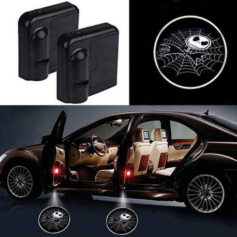 CHLSD 2pcs The Nightmare Before Christmas For Jack Skellington Car Door Led Welcome Laser Projector Car Door Courtesy Light Suitable Fit for all brands of cars(Jack Skellington)