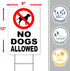 3PC No Dogs Allowed Sign 8 x12" Keep Off Grass Sign w/ Stake, No Dog Poop Signs, No Pets Allowed Sign, Dog Poop Signs for Yard, No Peeing Dog Sign, Curb Your Dog Sign, No Dogs on Lawn Sign, Dog Signs