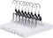 Amber Home White Wooden Pants Hangers 10 Pack, Wood Clamp Hangers with Non Slip Padded Velvet, Jeans/Slacks Hangers Hair Extension Hangers for Skirts, Trousers, Wig (White, 10)