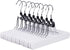 Amber Home White Wooden Pants Hangers 10 Pack, Wood Clamp Hangers with Non Slip Padded Velvet, Jeans/Slacks Hangers Hair Extension Hangers for Skirts, Trousers, Wig (White, 10)