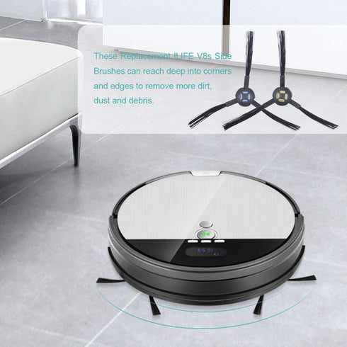 KEEPOW Replacement Accessories Kit Compatible with ILIFE V8s V80 Max Robotic Vacuum Cleaner (4 Set Hepa Filters + 6 Set Side Brushes +6 Pcs Mop Clothes)