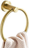 BATHSIR Gold Towel Ring, Bathroom Hand Towel Holder Wall Mount Round Brushed Gold Towel Rack Stainless Steel