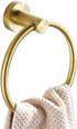 BATHSIR Gold Towel Ring, Bathroom Hand Towel Holder Wall Mount Round Brushed Gold Towel Rack Stainless Steel