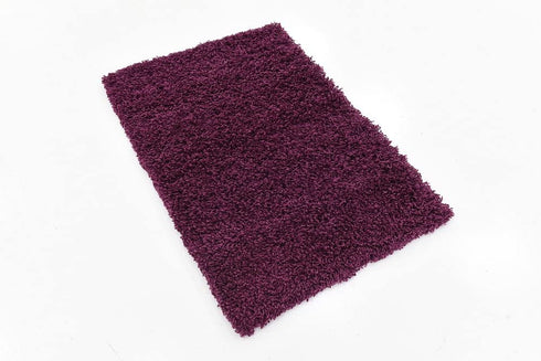 Unique Loom Solo Solid Shag Collection Area Modern Plush Rug Lush & Soft, 2 ft 2 x 3 ft 0, Eggplant Purple