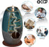 DK177 Waterfall Incense Holder Backflow Inscent Cone Burner Handcraft Ceramic Water Fall Smoke Fountain with 120 Cones 30 Sticks 1 Mat 2 Lotus Leaf 1 Cloth