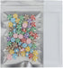 Clear Window Flat Colored Metallic Foil Zipper Seal Bag (100 Pack) (White, Flat | 1.5oz)