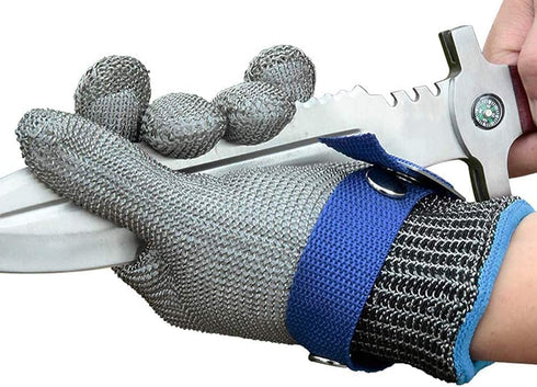 Schwer ANSI A9 Cut Resistant Glove, Food Grade Stainless Steel wire Mesh Metal Gloves, Knife Cutting Gloves for kitchen Mandoline Slicing Butcher Meat Cutting Oyster Shucking Fish Fillet?S, 1 PCS?