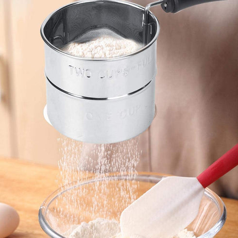 Powder Sifter Stainless Steel Flour Powder Sugar Shaker Fine Mesh Sieve Cocoa Cinnamon Spices Strainer Kitchen Baking Tool
